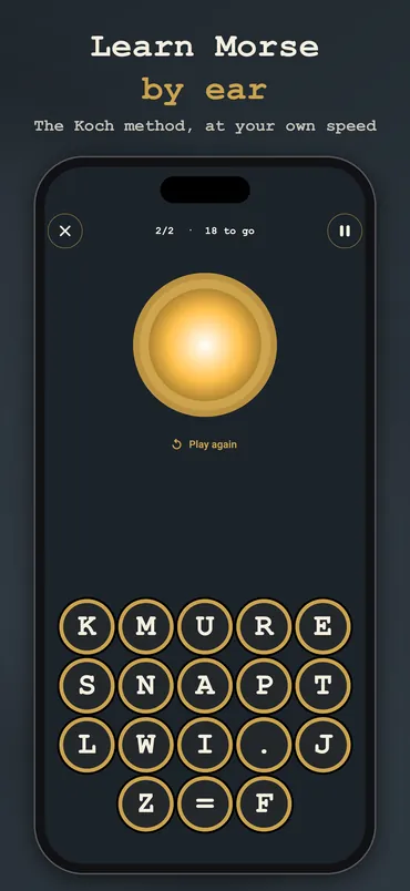 A Morse mission by ear: the signal lamp and the keys for the letters learned so far
