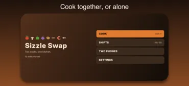 The title screen, with the eight ingredients above the name and the way into the next shift